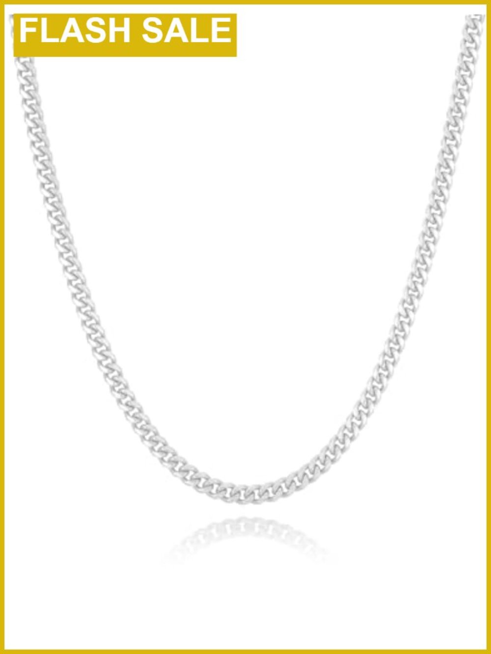 Sterling Silver Cuban Link Chain Necklace Italian Craftsmanship 20in